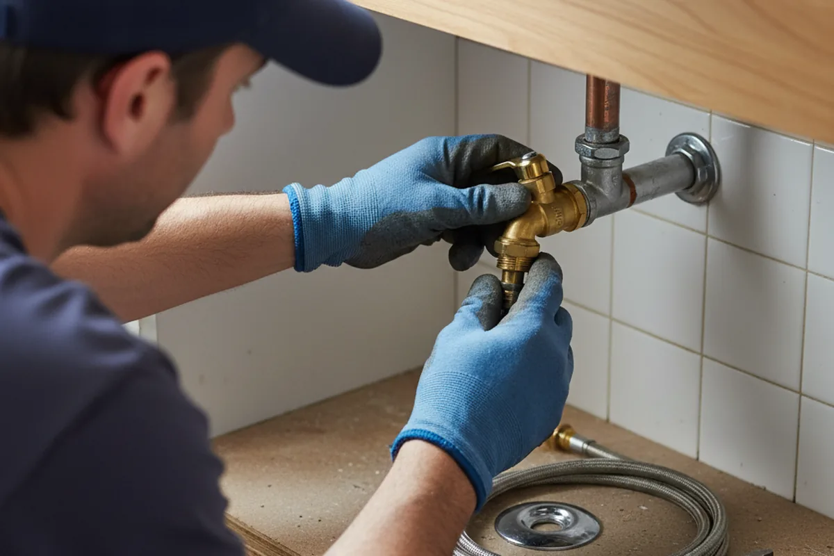 Shutoff valve and fitting work during Faucet and Fixture Repair in Garrison